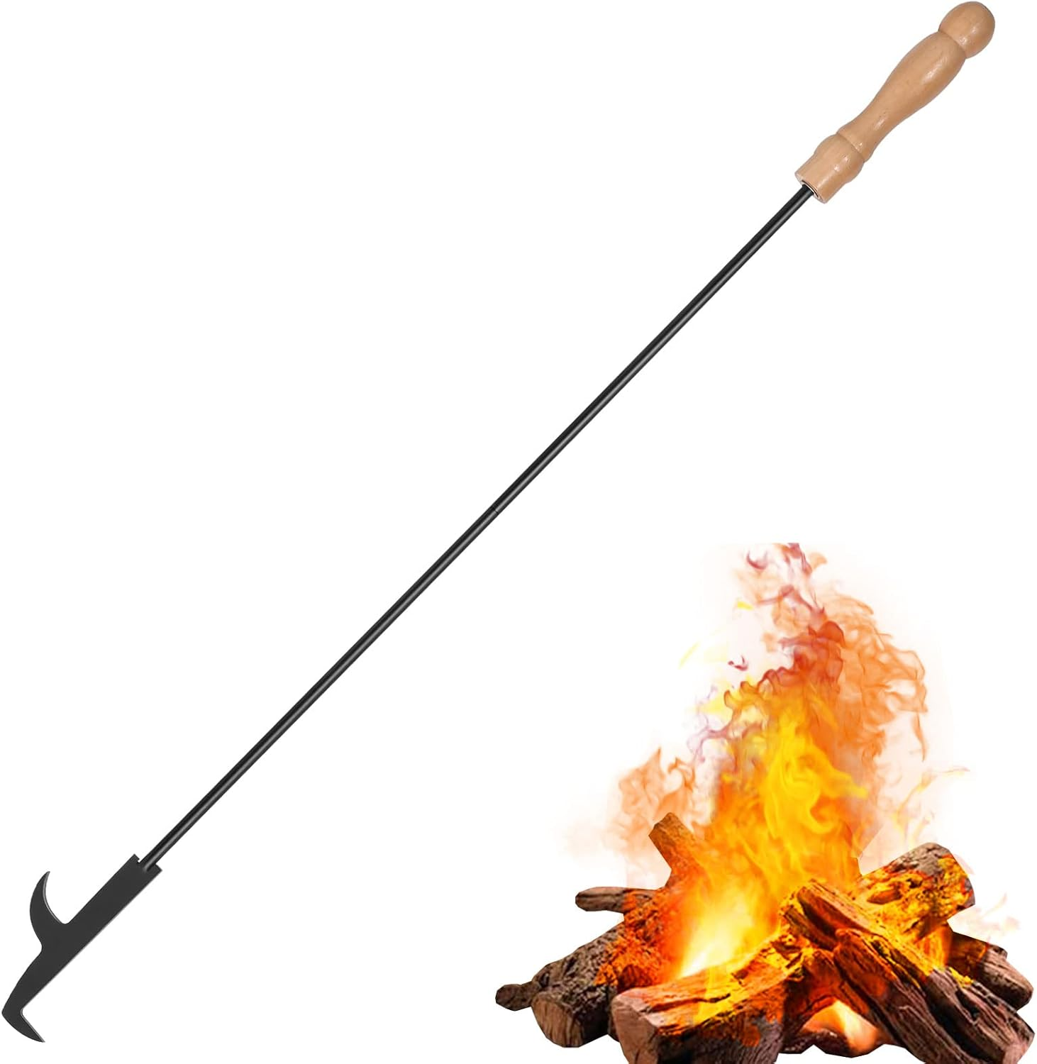 Fireplace Fire Pit Campfire Poker Stick. Uten 32-Inch in Heavy Duty Fireplace Poker. Solid Steel Fire Pit Poker, Fire Pit Accessories for Fireplace Camping Wood Stove Indoor and Outdoor.