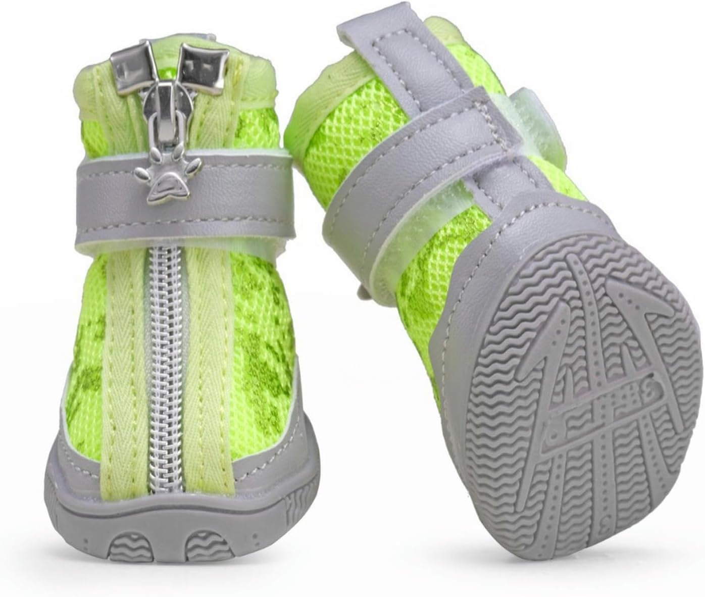 IUOUTG 4Pcs Dog Boots for Small Size Dogs Summer Hot Pavement Dog Shoes Mesh Outdoor Walking Puppy Shoes Dog Booties with Rubber Soles for Hiking image number 3