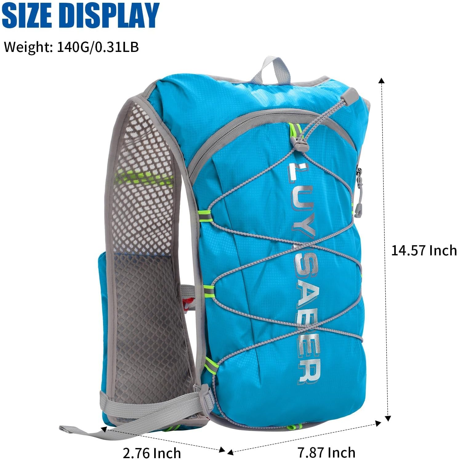 BLAZDEVE Running Hydration Vest Backpack, Ultralight Multi-Pockets Hydration Backpack for Women & Men, Lightweight Hiking Rucksack Hydration Vest Bag for Cycling Running image number 6