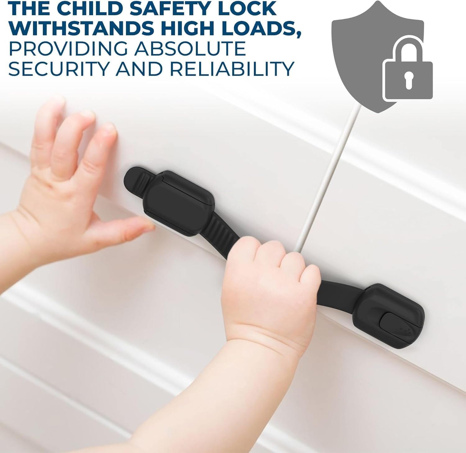 8-Pack Baby Safety Locks - No Drill Sticky Cabinet & Drawer Latches for Fridge, Toilet, Dishwasher | ABS+PE Child Proof Locks (White/Pink/Black/Brown 2 Each)