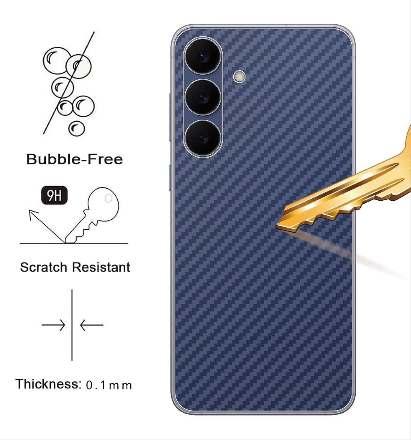 GIOPUEY Back Film Compatible with Samsung Galaxy S25 FE, [Pack of 4] 0.1 Mm Ultra Thin Carbon Pattern Back Film, Scratch-Resistant, Anti-Fingerprint, Non-Slip image number 5