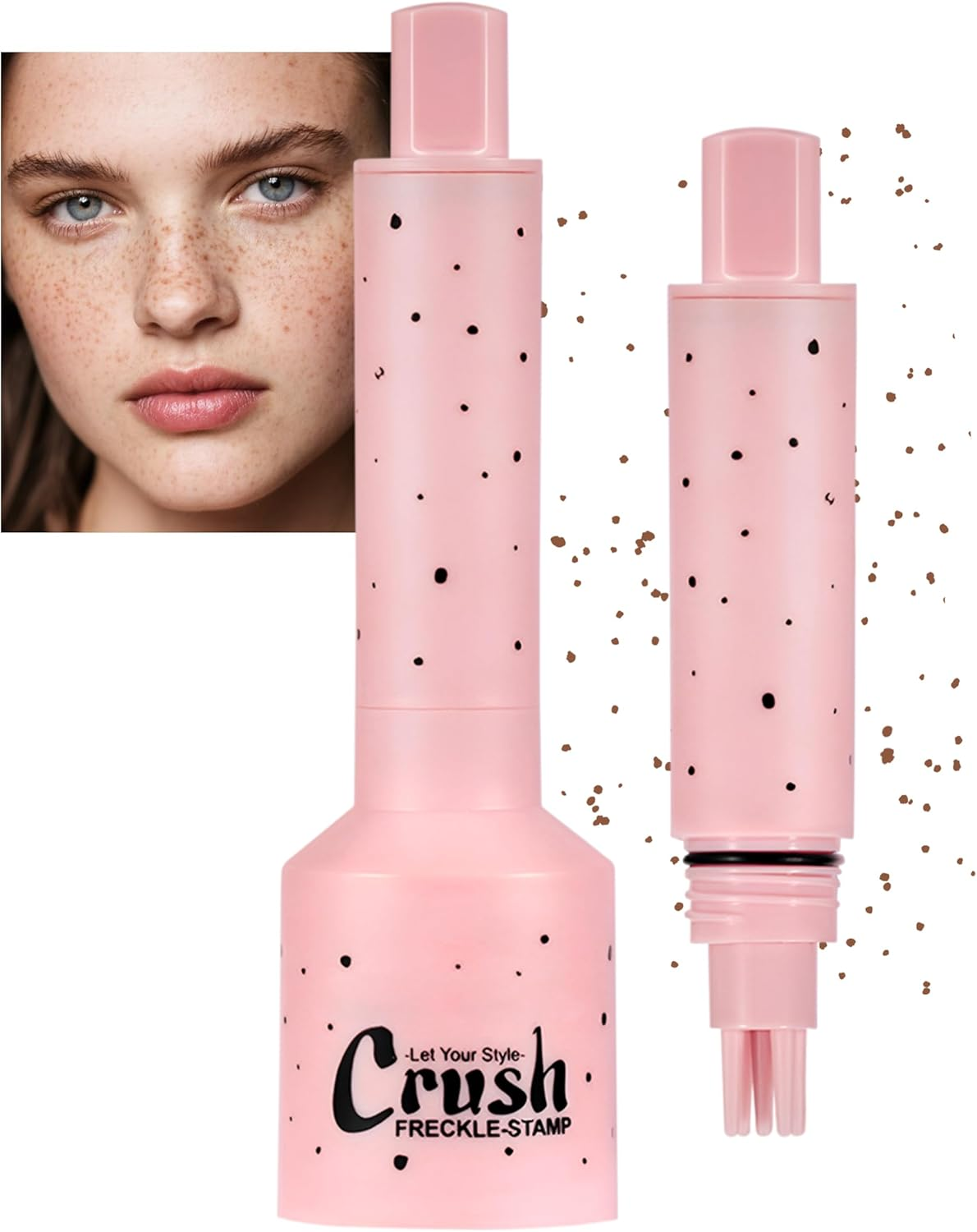 Erinde Natural Faux Freckle Stamp Pen, Waterproof Long-Lasting Natural Freckle Makeup Stamp, Quick Dry Easy to Use Freckle Tool for Women and Men, Beginners & Professionals Face Makeup #03