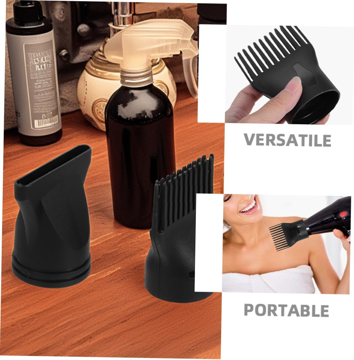 Hohopeti Travel Hair Dryer Nozzle Set 6 Pcs Plastic Diffusers Concentrators Easy Styling Safe for Business Trips image number 2