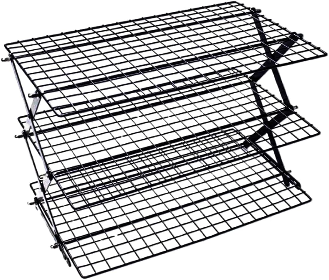 AIMALL 1 Outdoor Foldable Iron Storage Rack - 3 Layers or 4 Layers, Portable Camping Table Rack for Kitchen and Picnic, Compact and Durable Design