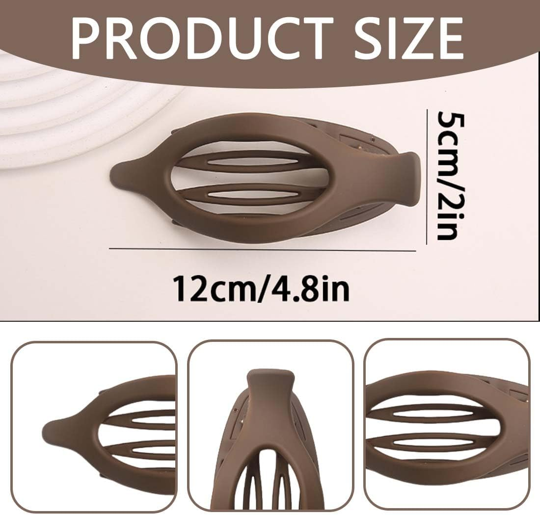 BQRKOTM Pack of 6 Flat Hair Clips Women'S Flat Hair Claws Women'S Hair Clips Large Hair Clip for Thin Thick Hair, Flat Hair Claw Clip for Lay down and Drive image number 4
