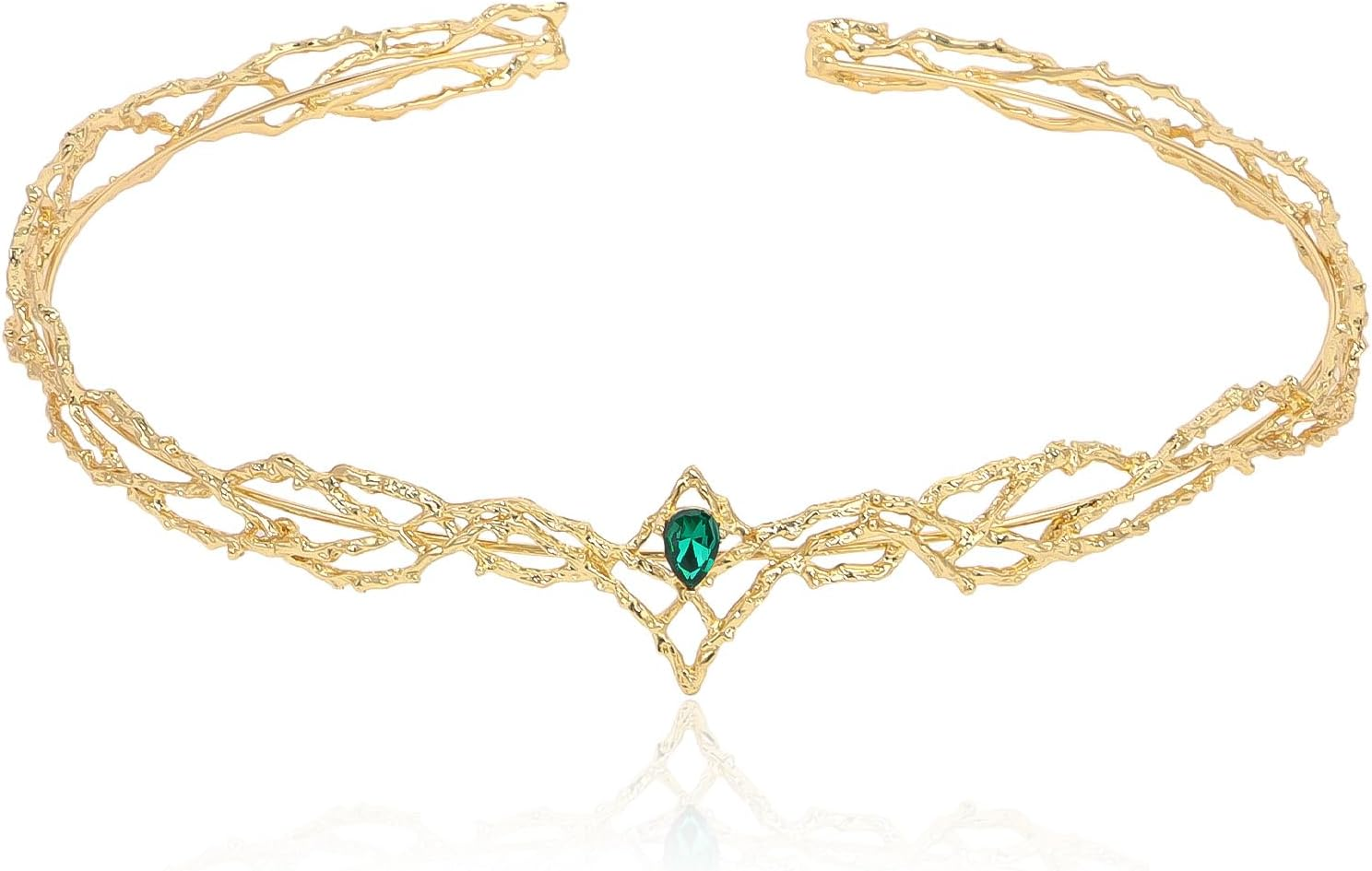 ANBALA Rhinestone Fairy Crown for Women Crystal Elf Crown Silver/Gold Circlet Costume Headwear for Men Renaissance Headpiece for Birthday Party Cosplay Halloween