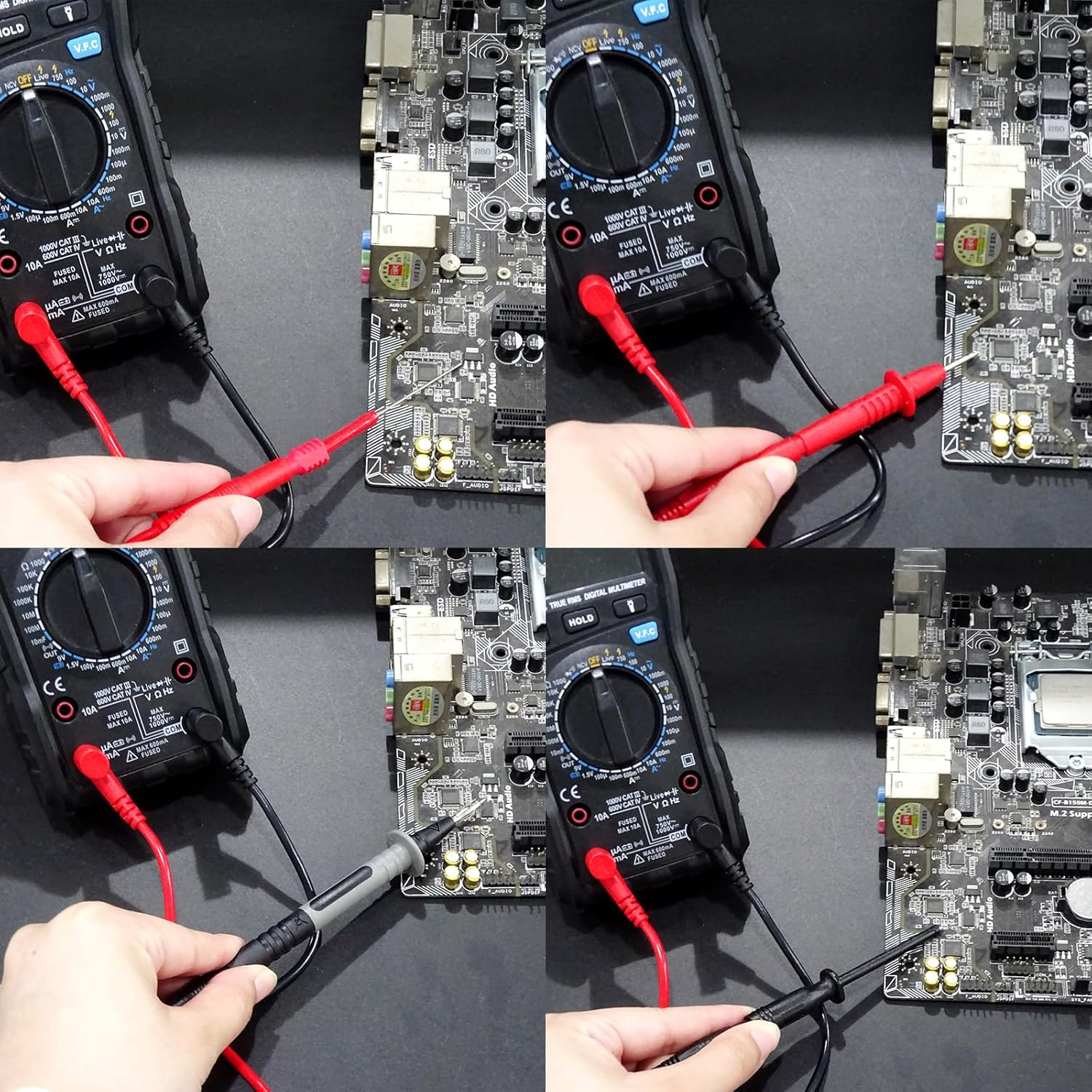 Goupchn 25PCS Silicone Multimeter Test Leads Kit with Replaceable Wire Piercing Probes, Alligator Clips, Test Hook Clips, Test Tweezer for Digital Electrical Multimeter Testing