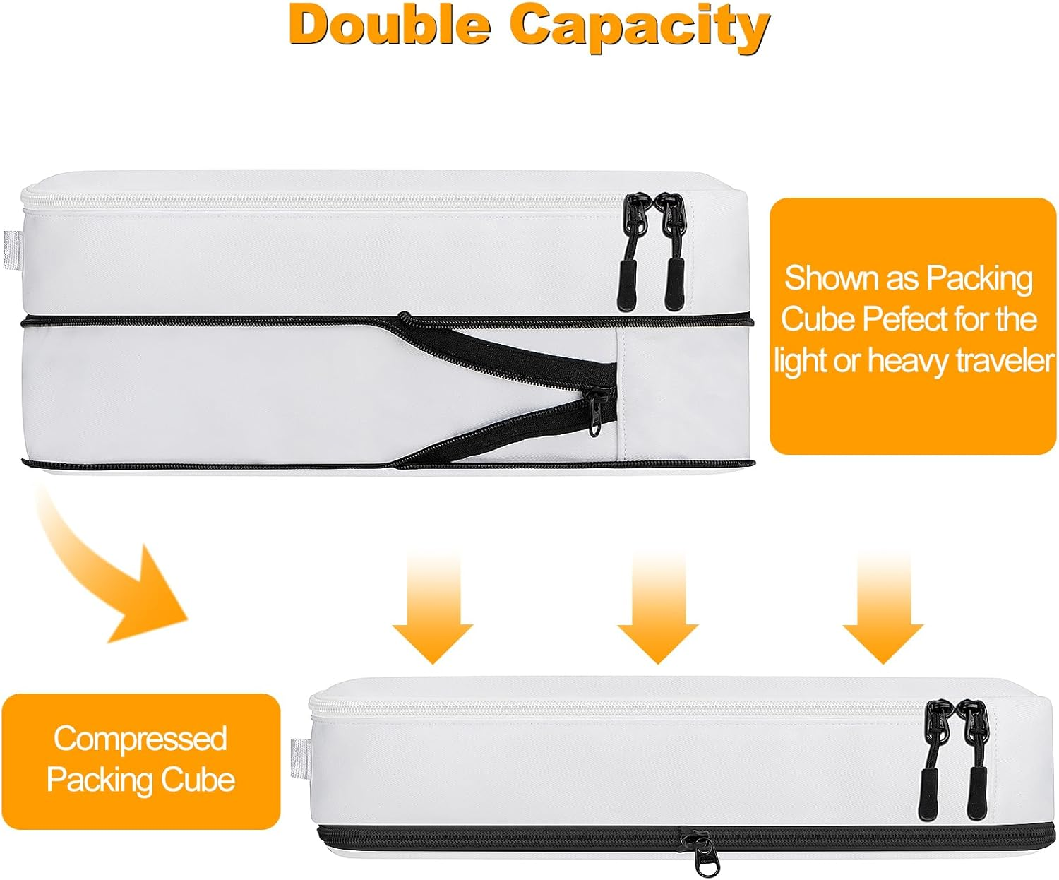 Velaybor 8 Set Compression Packing Cubes for Travel, Waterproof Luggage Organizers, Suitcase Organizer Set for Carry-On & Checked Baggage, Travel Accessories for Men & Women - 02-Black image number 6