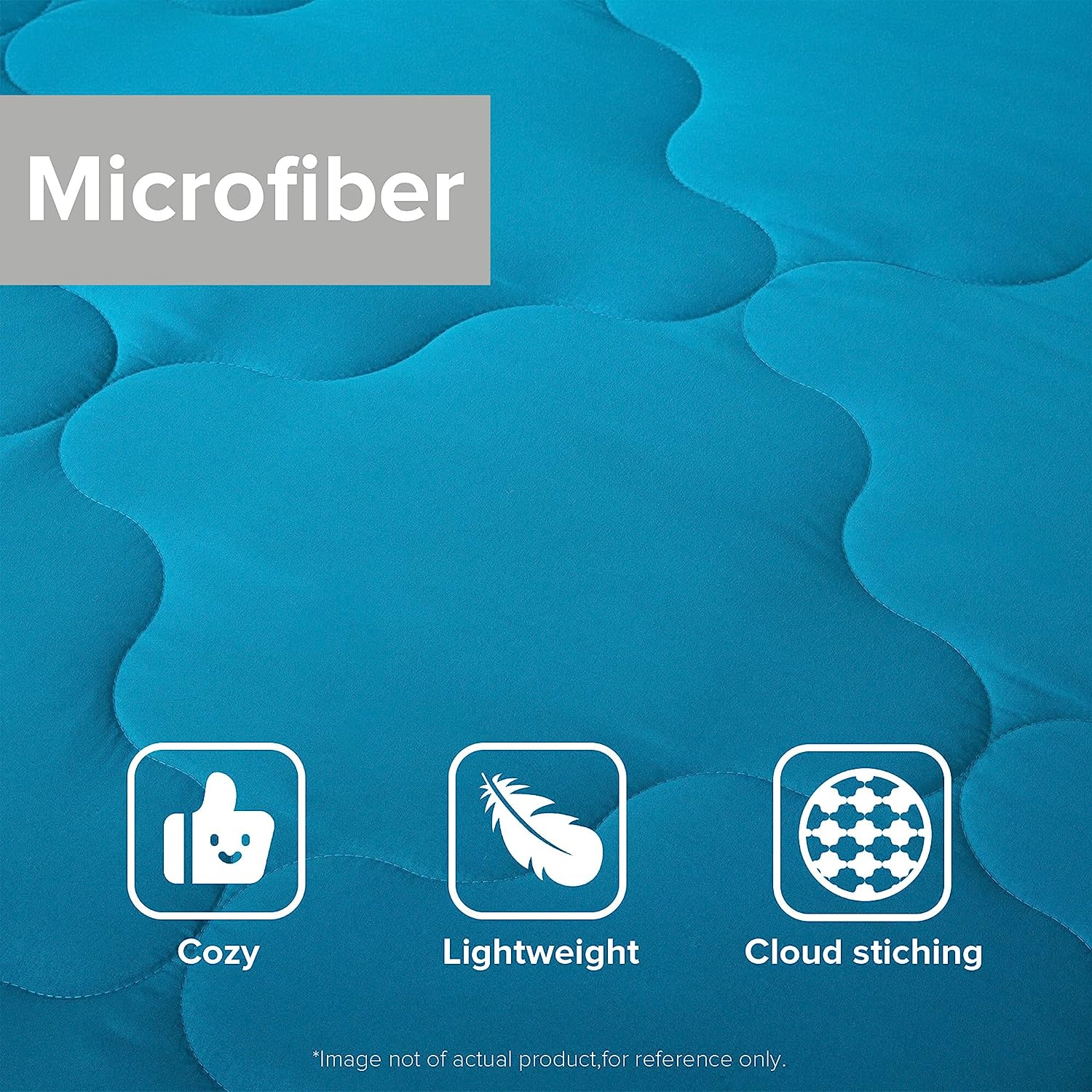 Comfort Spaces Vixie Reversible Comforter Set - Trendy Casual Geometric Quilted Cover, All Season down Alternative Cozy Bedding, Matching Sham, Teal/Charcoal, Full/Queen 3 Piece image number 2