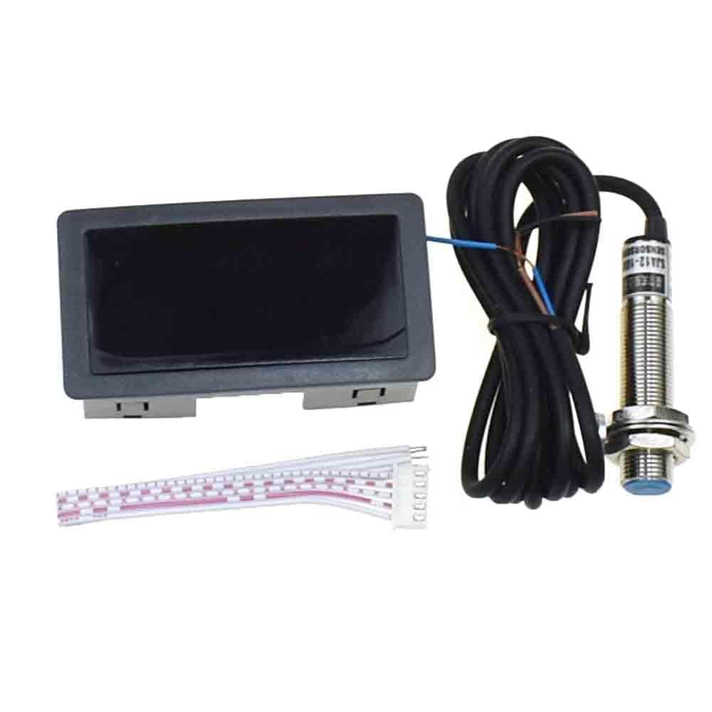 2PCS Green Digital LED Tachometer RPM Speed Meter AC 110V 220V Digital Motor Tachometer with Hall Proximity Switch Sensor NPN image number 3