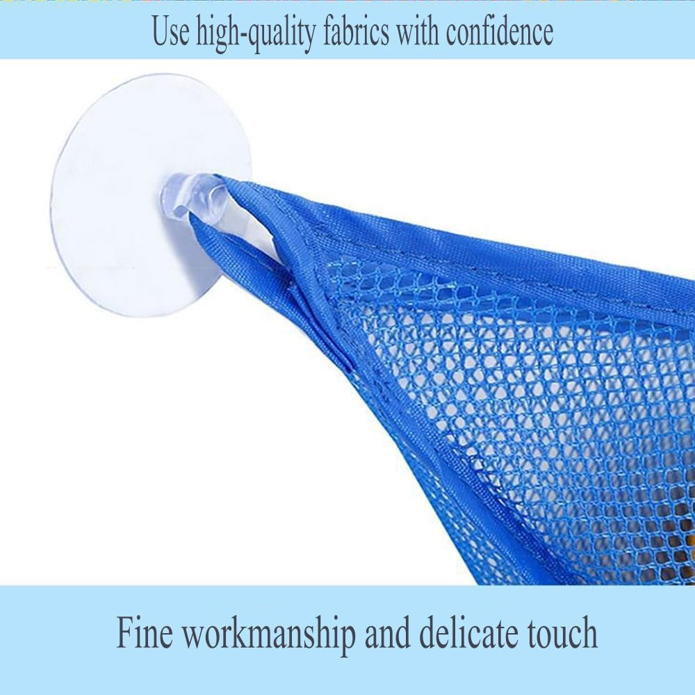 2 PCS Bath Toy Organizer Mesh Storage Bag，Creative Triangular Bathtub Mesh Bag， Store Toy Sharp Tools and Easily Hook Them Up