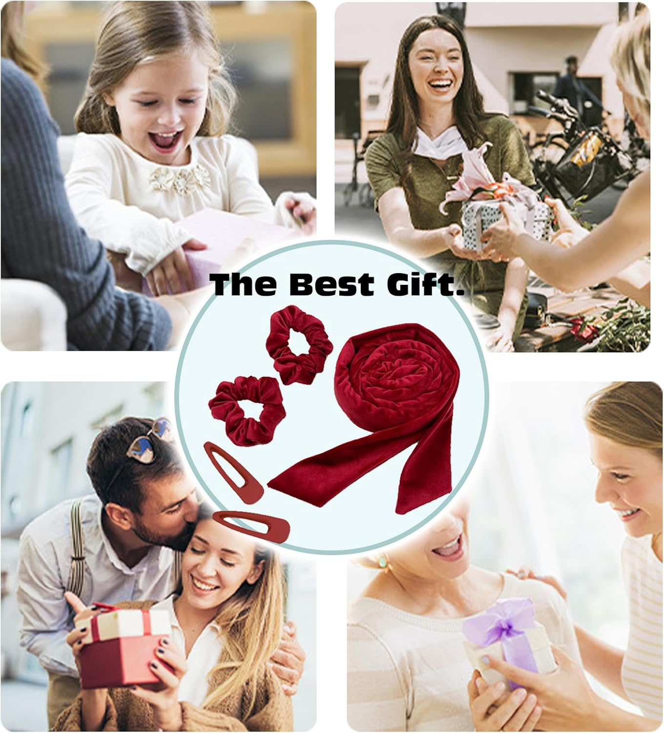 KASESSS Heatless Curlers, Silk Heatless Curlers Headband for Sleeping Overnight, Heatless Curls, Hair Curlers No Heat for All Hair Types, Soft Velour Heatless Hair Curler, Heatless Curler, Red