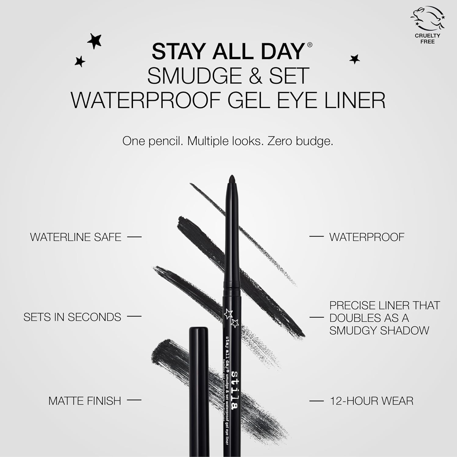 Stay All Day Smudge and Set Waterproof Gel Eye Liner - Stingray Black by Stila for Women - 0.012 Oz Eyeliner image number 5