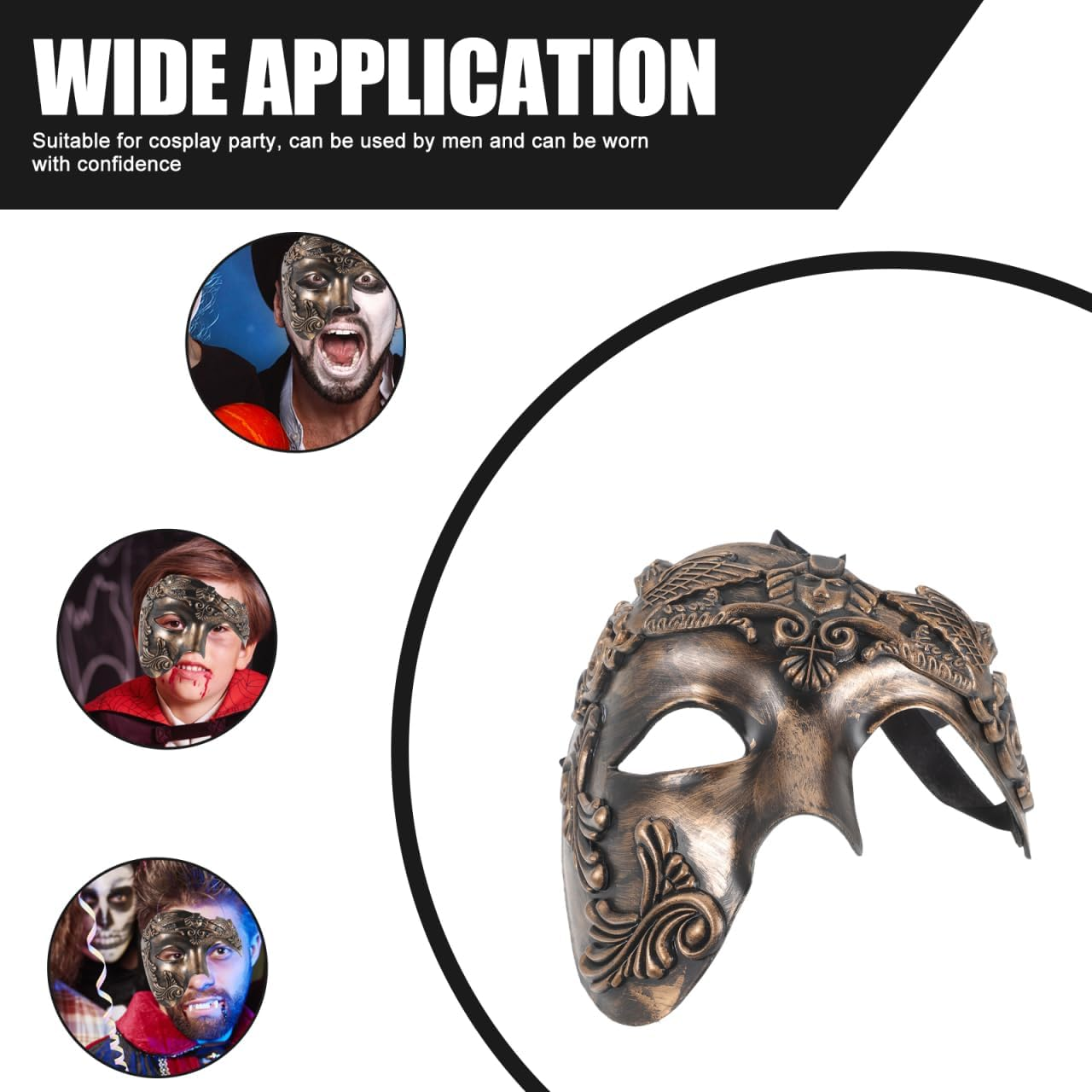 Ifundom Mardi Gras Masquerade Mask Venetian Party Mask Vintage Antique Masks for Cosplay Carnival Mask Props Halloween Mask