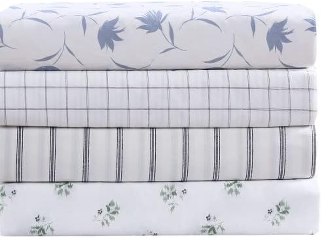 Stone Cottage - Queen Sheets, Cotton Percale Bedding Set, Crisp & Cool Home Decor (Floral Breeze, Queen) image number 1