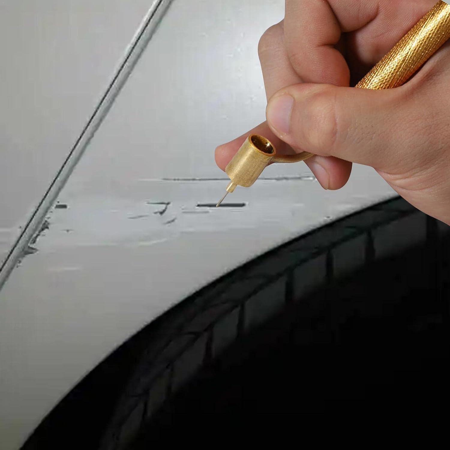 Detailing Fine Line Pen - Detailing Fine Line Fluid Applicator Pen - Paint, Perfect for Stone Chips and Scratch Repair, Brass Construction