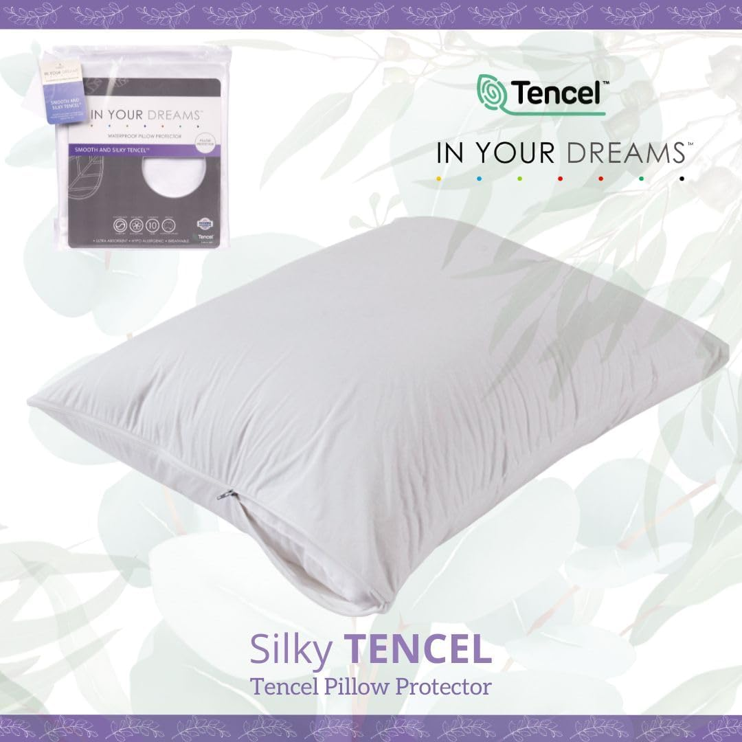In Your Dreams Tencel Waterproof Pillow Protector, White image number 3