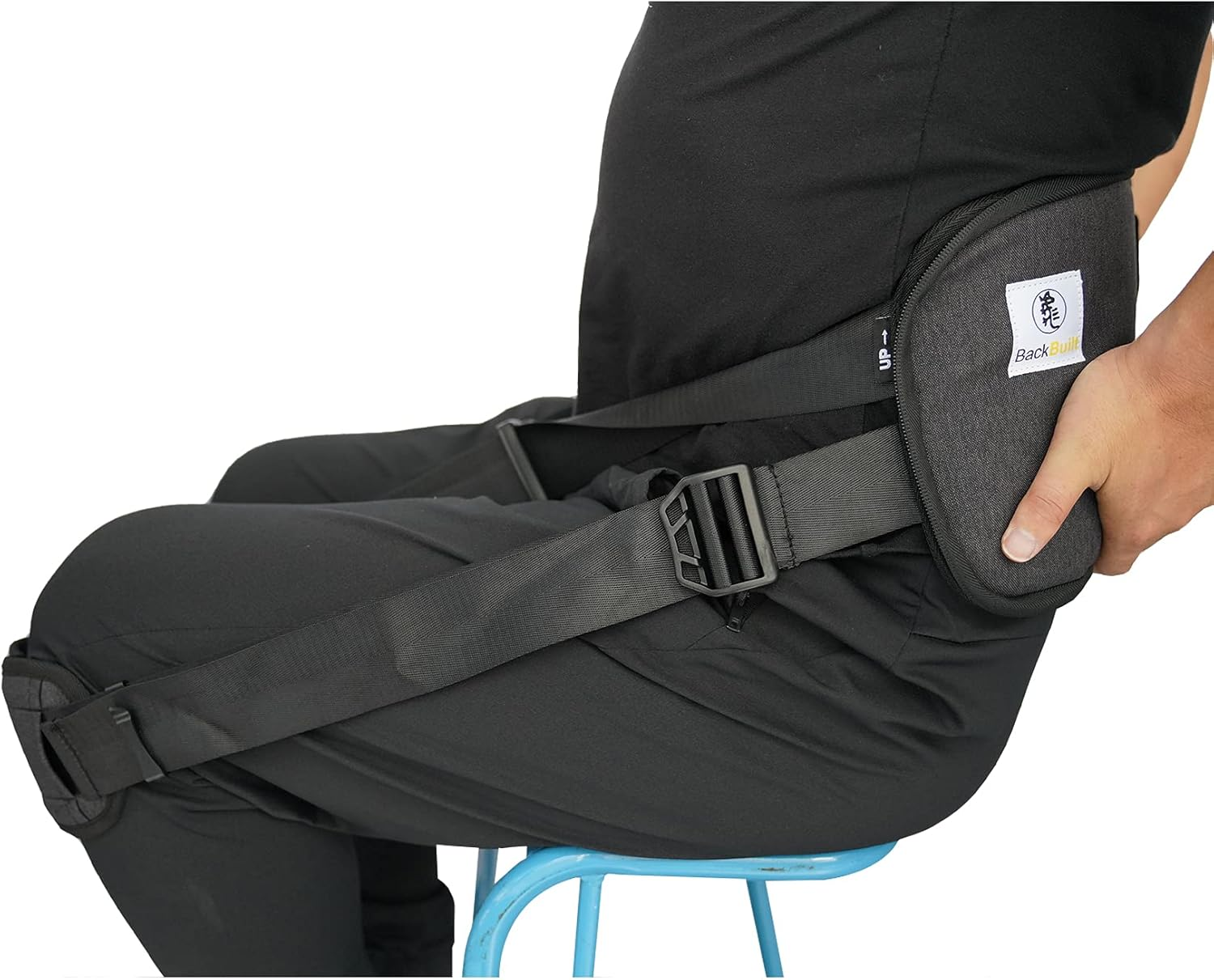 MELOTOUGH Support Belt for Better Back Whole Day Back Pain Relief -Posture Correcting Harness & Relieve Sciatica, Keeps Back Straight While Seated, Suitable in Office or at Home or Outdoors (Black) image number 3