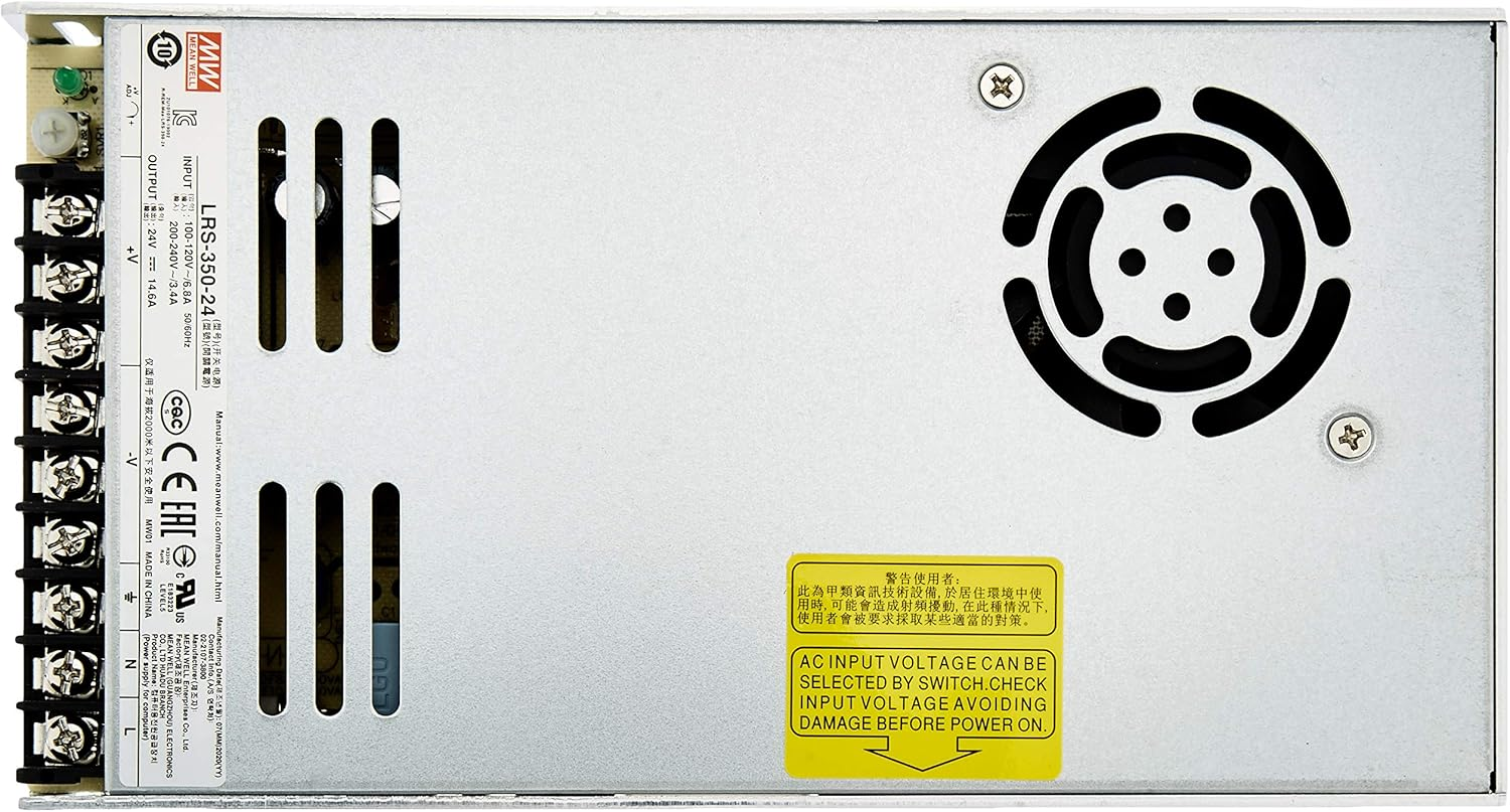 Meanwell Biltron Switched Power Supply, Closed Structure, 1 Output, VIN = 180 &ndash; 264 VAC, VDC = 240 &ndash; 370 V, 24 V, 350 W image number 3