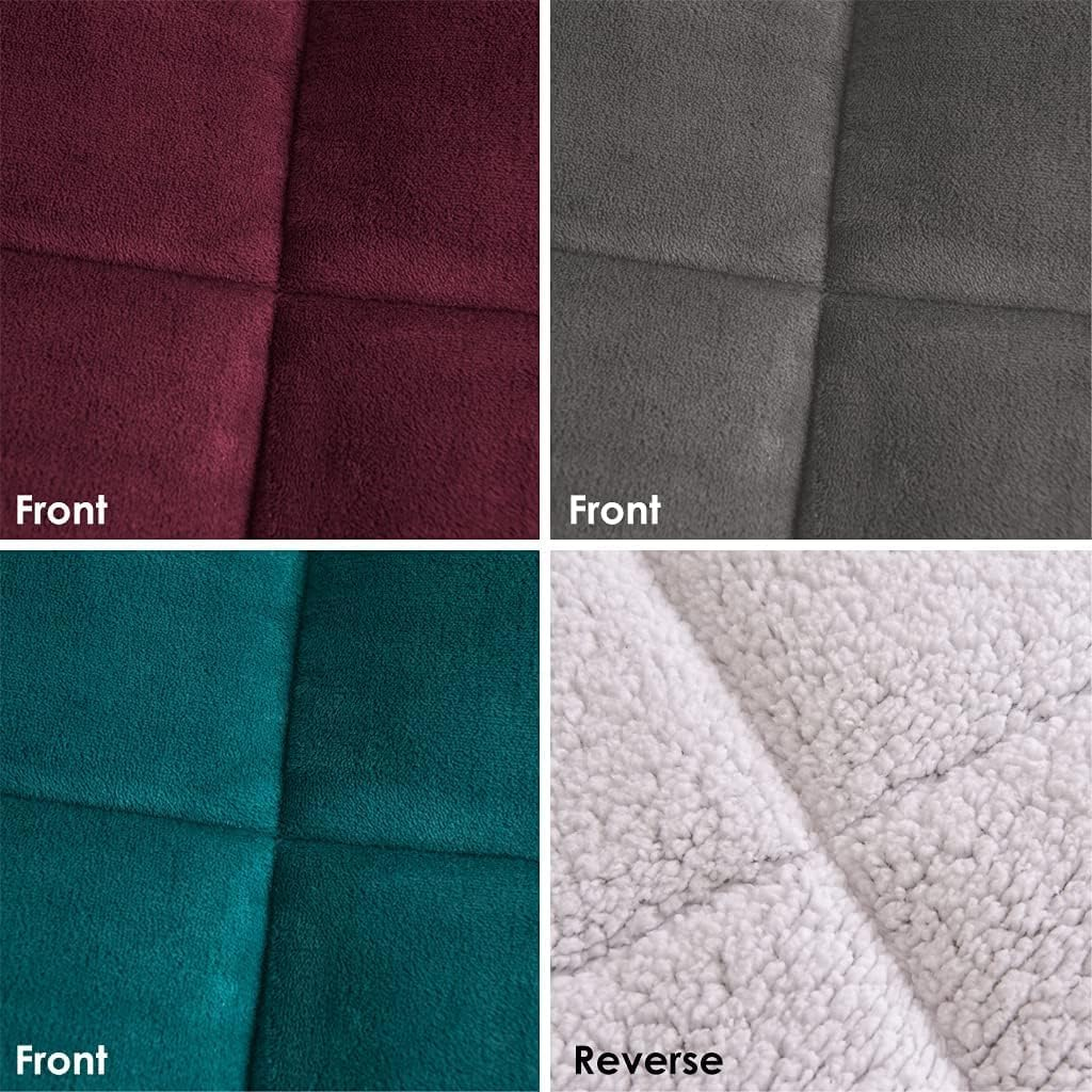 700GSM Reversible Teddy Bear Fleece Quilt | Super Warm Winter Sherpa Doona - All Size (Teal/White, King) image number 4
