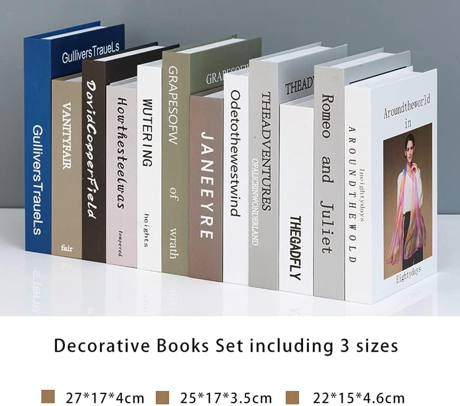12Pcs Decorative Books Fashion Fake Book Modern Hardcover Decoration for Home Office Bar Table Shelf Decor Book Display - Style A image number 2