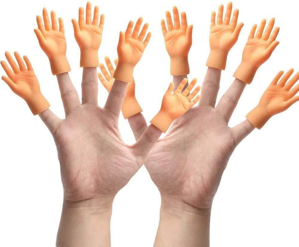 Finger Puppet Mini Finger Hands Tiny Hands with Left Hands and Right Hands for Game Party (Five Hand,10 Pieces) image number 4