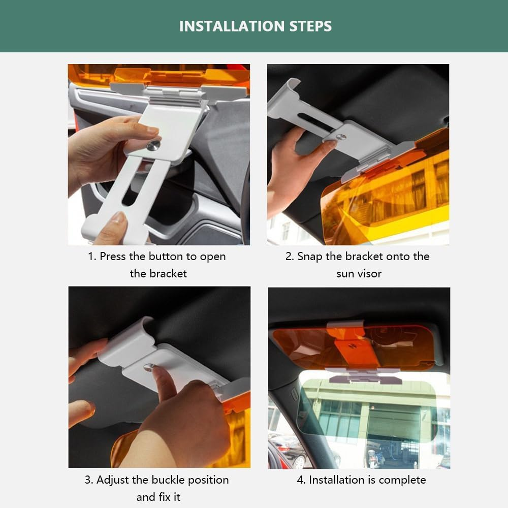 Sun Visor Extender for Car &ndash; Universal Anti-Glare Polarized Visor Extension, Adjustable Sun Blocker for UV & Glare Protection, Easy to Install for Safe Driving image number 4