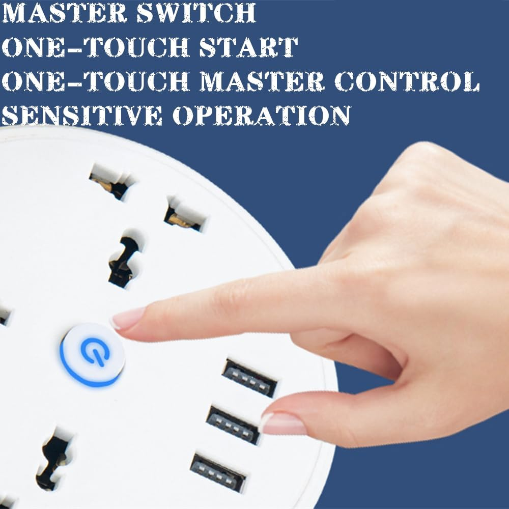 Civiliank Universal Power Strip, Civiliank Right Wrapped around Extension Cord, Retractable Power Strip with 3 Outlets 3 USB Ports, Universal Travel Power for Office Travel Hotels (5.9Ft+9.2Ft) - 5.9Ft+9.2Ft image number 5