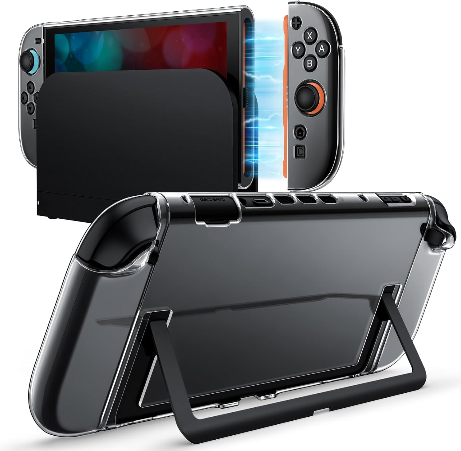 Jetech Protective Case for Nintendo Switch Lite 2019, Grip Cover with Shock-Absorption and Anti-Scratch Design (HD Clear)