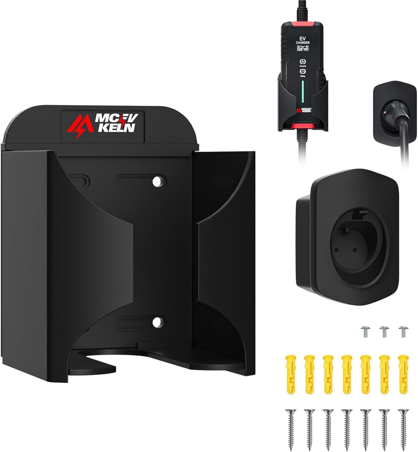 MCEVKELN Type 2 EV Charger Holder| Wall Mount EV Charging Holder, Charging Cable Organizer| Charging Station Accessories for Various Sizes, Max 13 * 9Cm image number 4