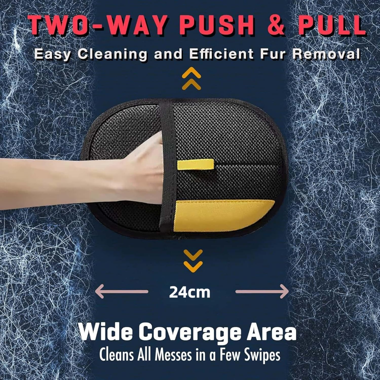 ARREBOL Pet Hair Remover Glove for Cats & Dogs, Reusable Electrostatic Pet Hair Removal Gloves Brush Tool for Carpet, Furniture & Couch image number 3