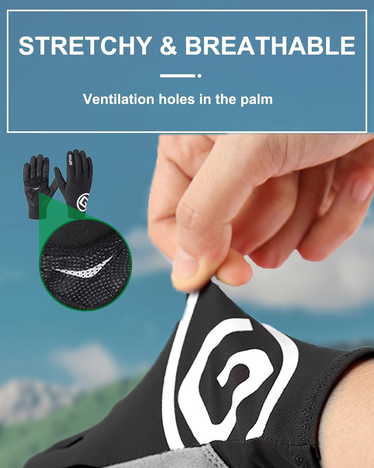 Cycling Gloves Padded Full Finger Bike Bicycle Shock-Absorbing Gloves for Men Women image number 5