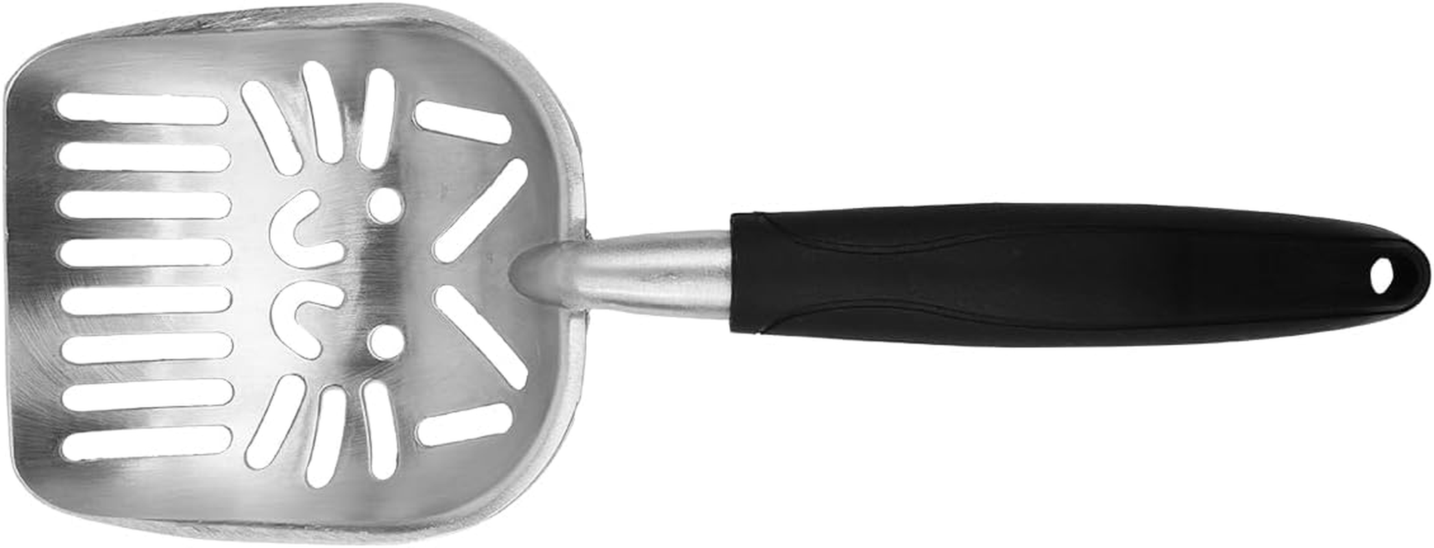 Sarini Cat Litter Scoop Durable Cat Litter Sifter Aluminum Alloy Non-Stick Cat Litter Shovel Large Cat Litter Sifter with Long Rubber Handle image number 5