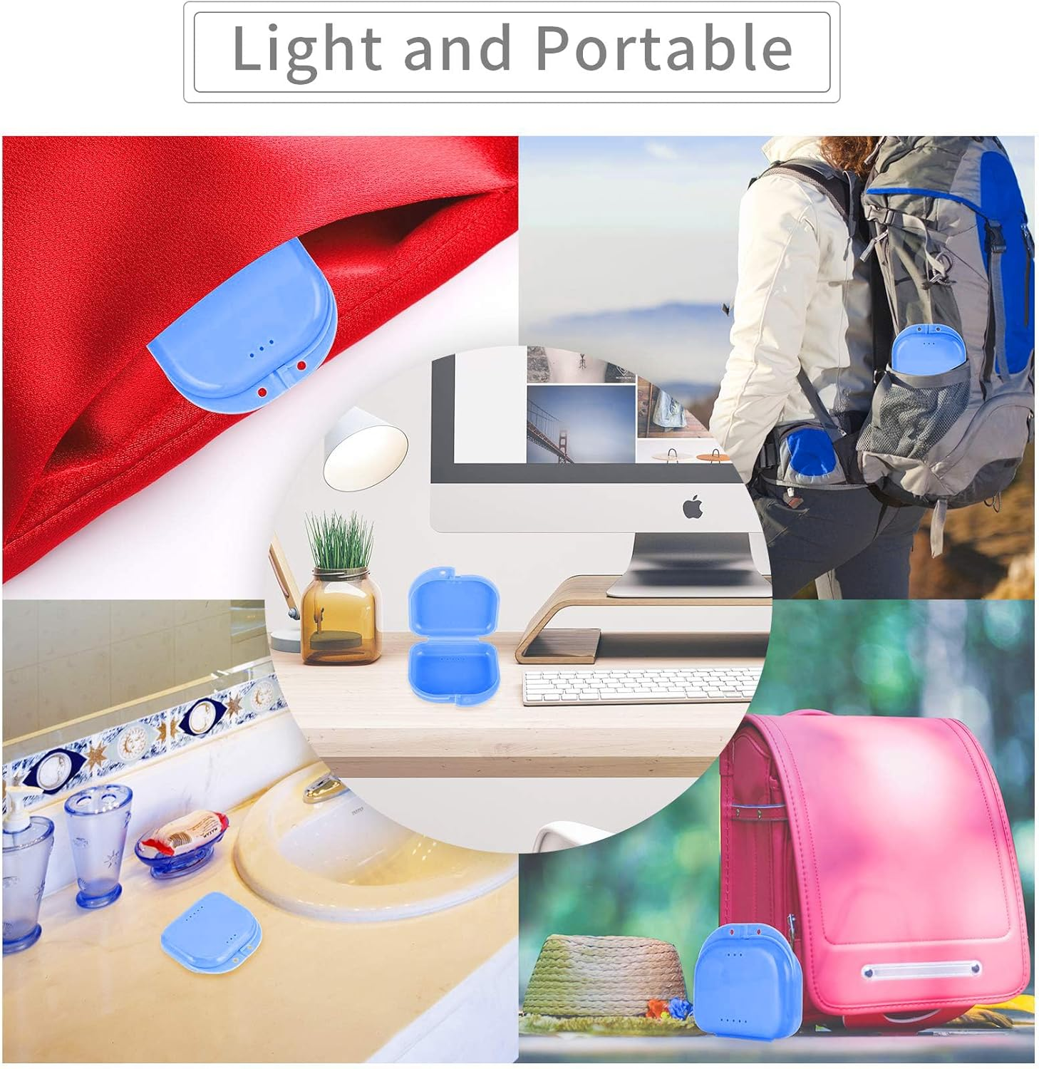 Annhua Retainer Case with Vent Holes - Mouthguard Container for Travel, Slim Dental Storage Box for Aligners, Night Guard - Easy to Open, Blue image number 2