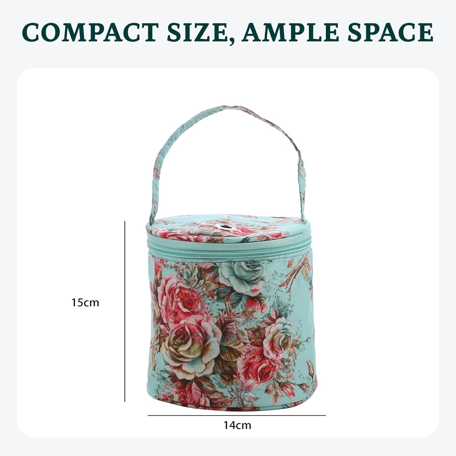 Colaxi Durable Crochet Bag with Handle Small Crocheting Knitting Supplies Tote Gift Craft Organizer Portable Yarn Storage Bag for Crochet Beginners image number 3