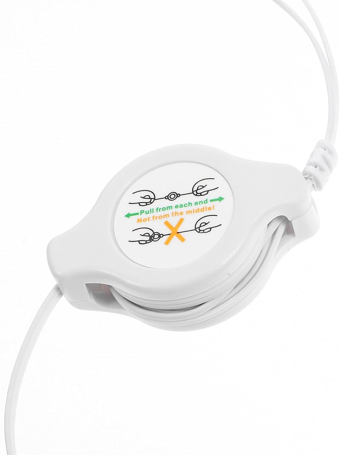 ULTECHNOVO Retractable Headset In-Ear Headphones Dual Earbuds Mic Wired Headphones 3.5Mm (White) image number 3