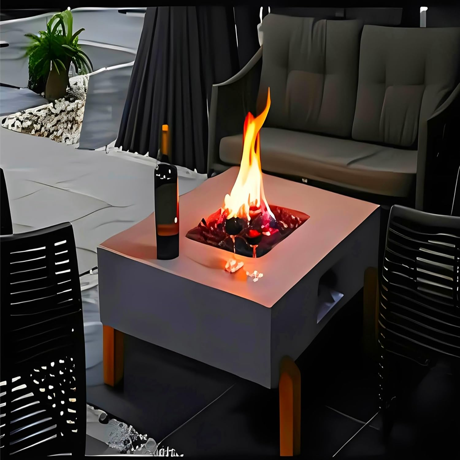 1.2-2"(3-5Cm) Black Lava Rocks for Fire Pit Rocks for Propane Fire Pit, Lava Rocks for Gas Fireplace, Gas Fireplace Rocks, Volcanic Rock Bread, Gas Fireplace Ethanol Fireplace Fire Glass, 5Lb(2.3Kg)