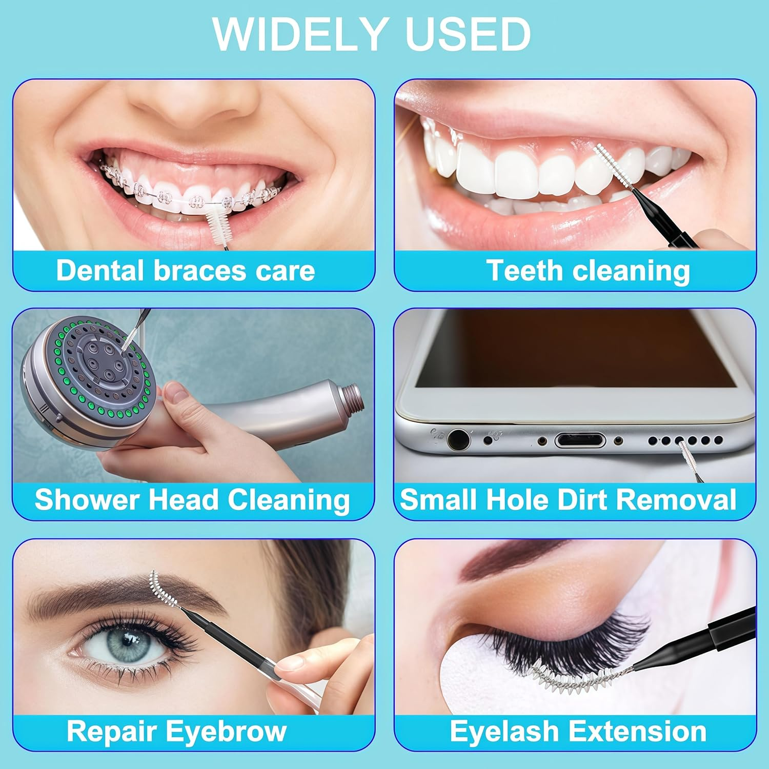 Interdental Brushes 120 Pieces, Braces Brush Cleaner Orthodontic Flossers Toothpicks Floss Picks for Braces Kit for Teeth Cleaning Tools Spiral Dental Brush Head for Efficient Oral Care (Black) image number 3