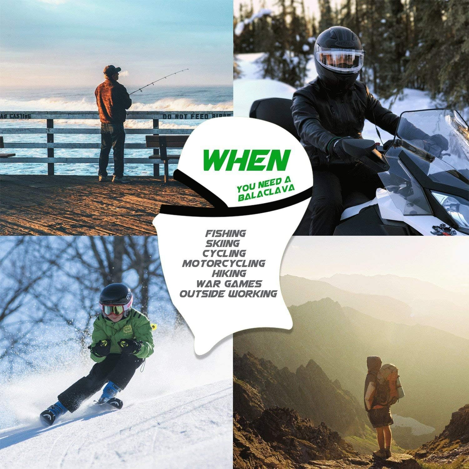Balaclava Face Mask Adjustable Windproof UV Protection Hood