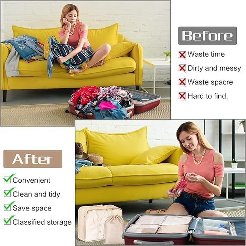 Oriver 7Pc Compression Packing Cubes Set - Lightweight Water-Resistant Travel Organisers for Suitcases & Carry on Luggage | Airline Approved (7 Sizes, Mesh) image number 5