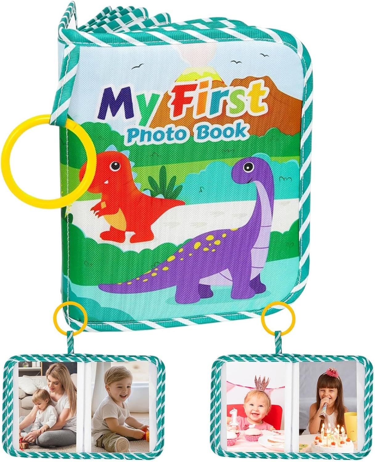 Baby Photo Book, Soft Dinosaur Crinkle Picture Book, Collectible Keepsake, Cute Memory Picture Album for Boys Girls Children Parents image number 6