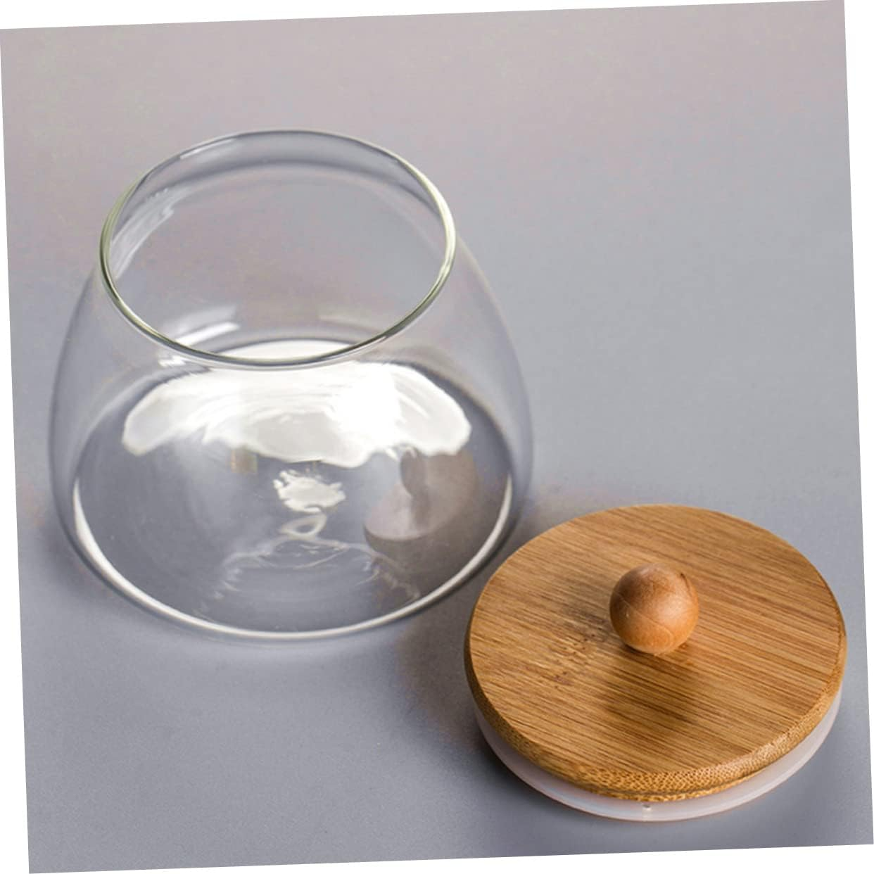 SHOWERORO 2Pcs Glass Storage Jar Lid Airtight Candy and Snack Container for Parties and Home Organization and Design