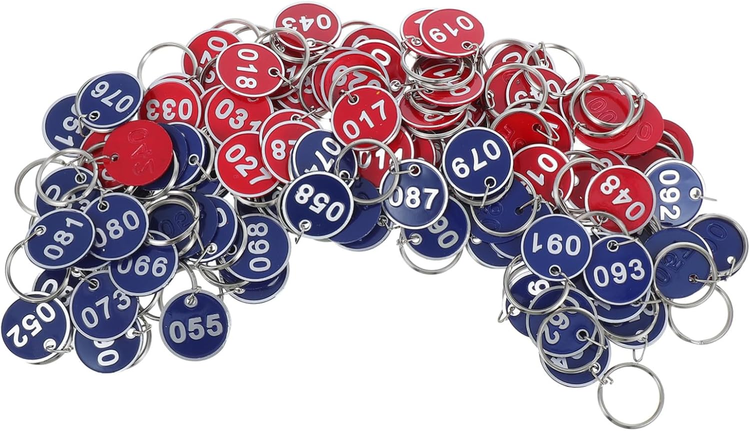 KALLORY 100Pcs Tags Aluminum Alloy Metal Luggage Tags Keychain for Hotels Dormitories Travel Suitcases