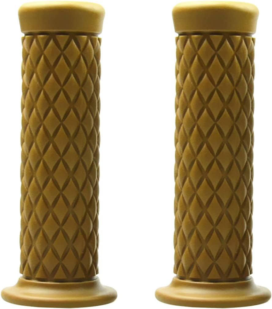 Motorcycle Hand Grips, Non Slip Rubber Bar for 7/8" 22Mm/24Mm Handles, Vintage Motorbike Thruster Grip, Handlebar for Hand Comfort, Universal for Motocross Scooter Dirt Bike, Open End
