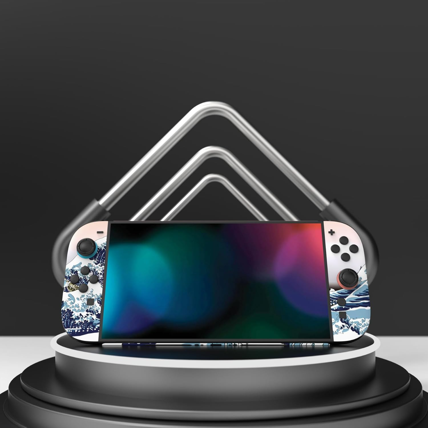 Playvital for Nintendo Switch 2 Skin Full Set (2-Pack) - Protective Vinyl Decal Stickers for Switch 2 Console, Joycons, Handle Grips & Dock | No Residue, Anti-Scratch - the Great Wave image number 1