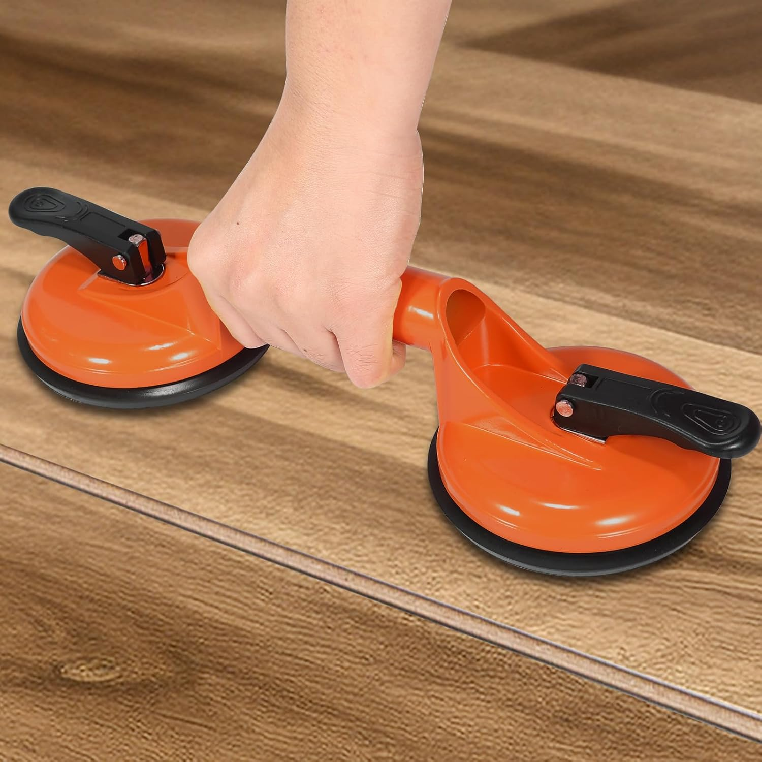 Floor Gap Fixer Tool for Laminate Floor Gap Repair Plank Grabber Includes Heavy Duty Aluminum Suction Cup and Fiberglass Handle Rubber Mallet (Can'T Use on Scraped Surface Floor) image number 5