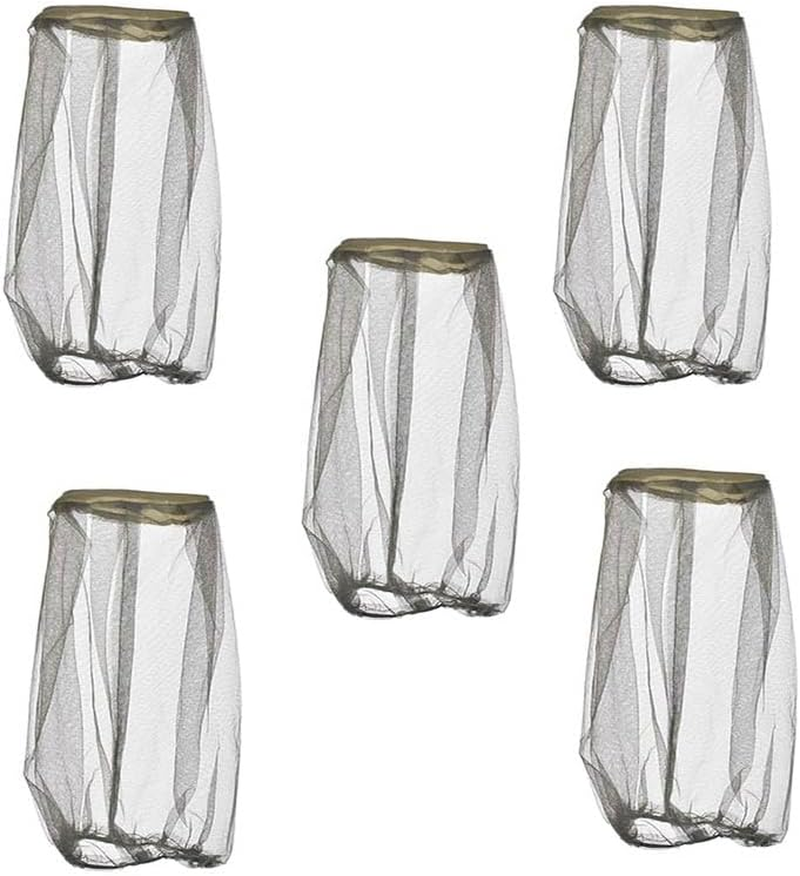 5 Pcs Mosquito Head Net Face Mesh Cover,Mesh Head Nets,Mosquito Head Net,Protective Cover Mask Face Mesh Cover Insect Bug Bee Mosquito Gnats Mesh Cover,Mosquito Net Hat,Mosquito Head Net Mesh (Grey)