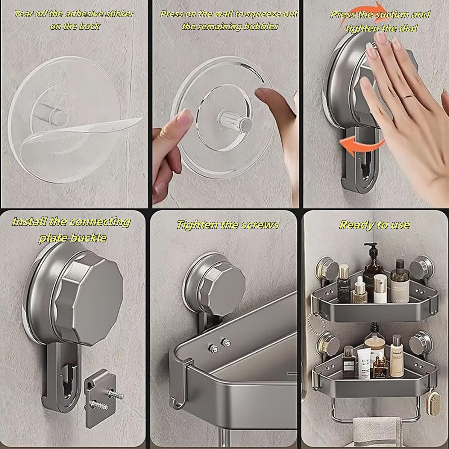 Shower Caddy,Shower Organizer with 2 Hooks, Aluminum Corner Shower Shelf,With Towel Bar Storage Rack Shower Rack for Toilet, Bathroom and Kitchen No Drilling Required image number 3