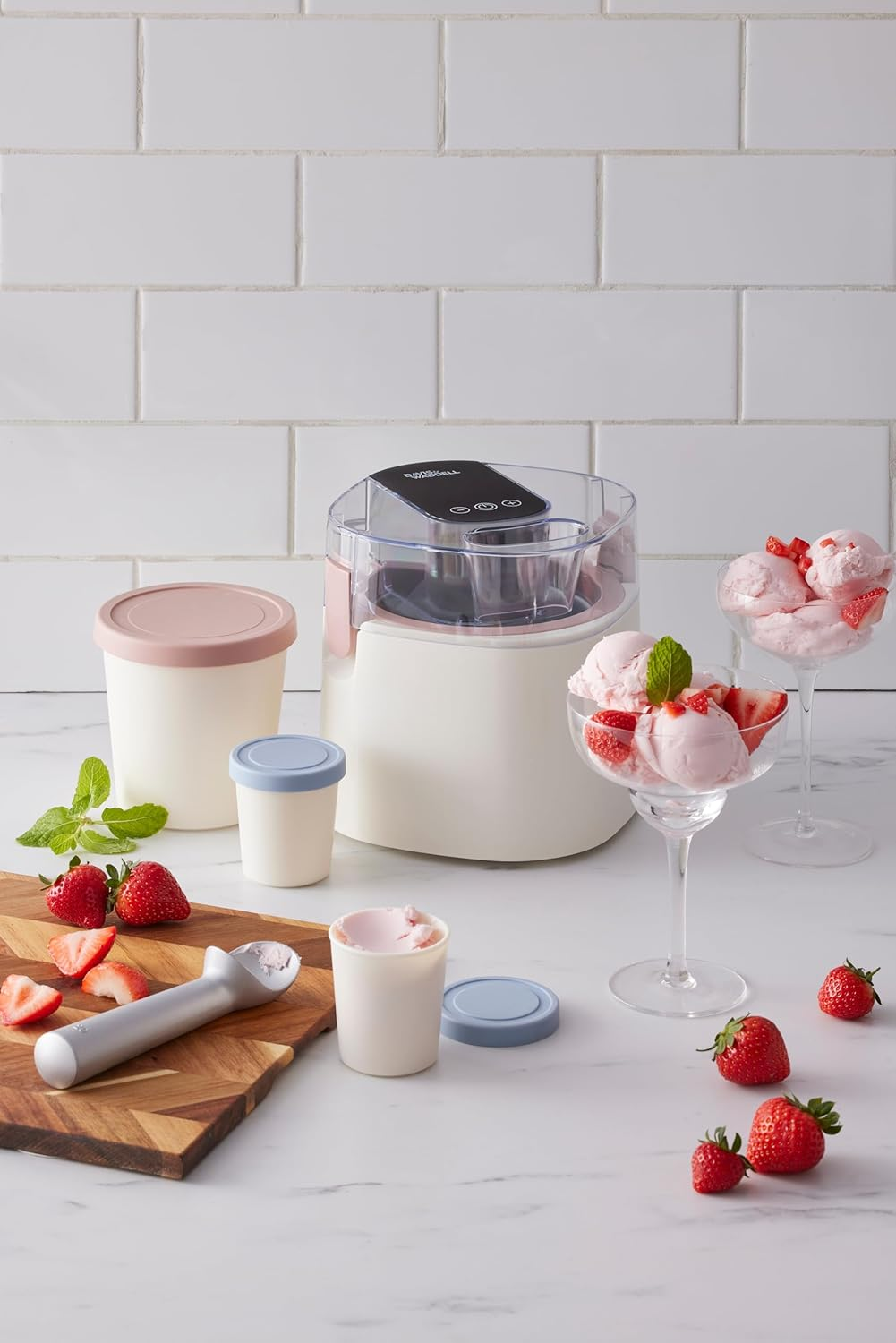 Davis & Waddell Digital Ice Cream Maker Cream 1.4L 18.8X18.8X21.6Cm - Easy Homemade Desserts, Fast Freezing, Digital Display for Ice Cream Sorbet and Gelato Making at Home