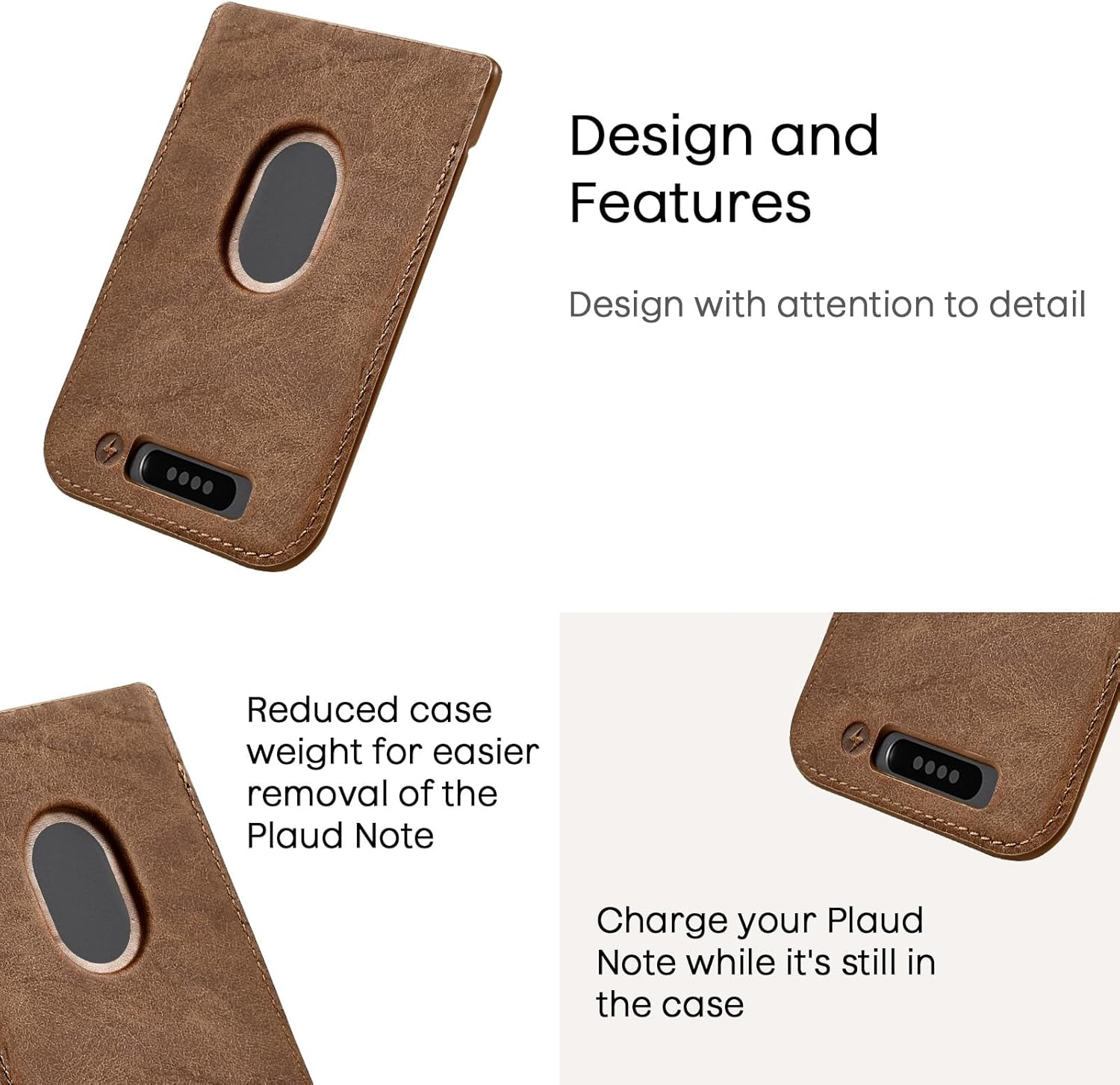 Voice Recorder Carrying Case for Plaud Note Compatible with Plaud Note AI Audio Recorder Portable Protective Case Brown image number 1